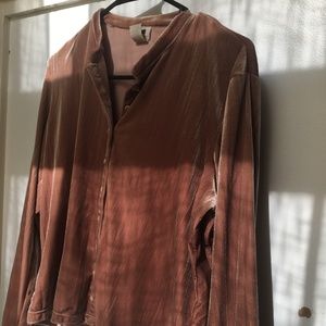 vintage velvet like button up